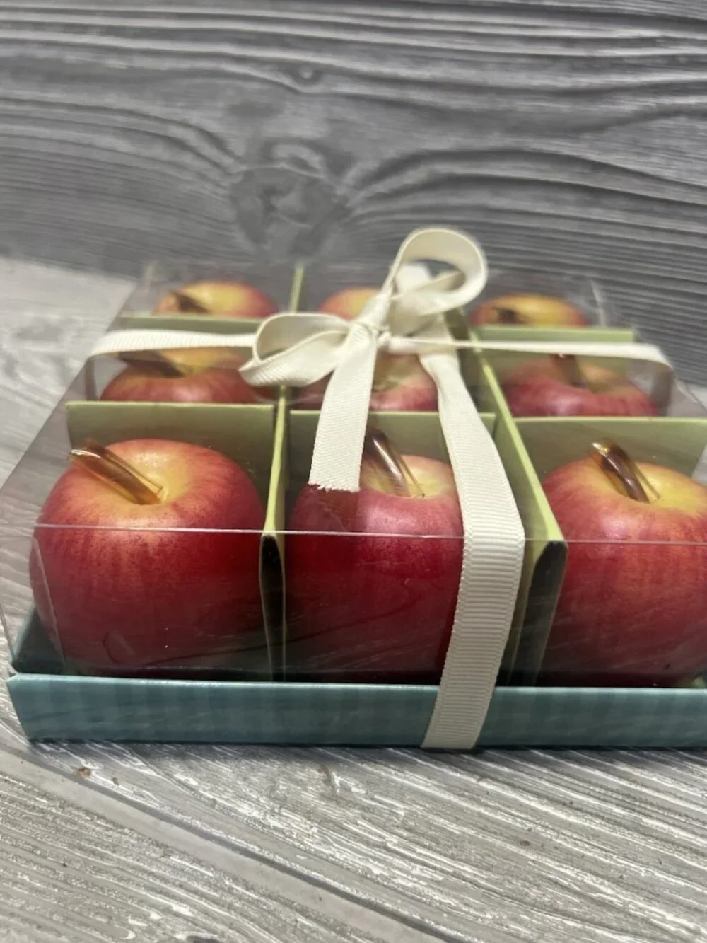 Set of 9 Red Apple Shaped Mini Candles 2” Boxed Target New Old Stock